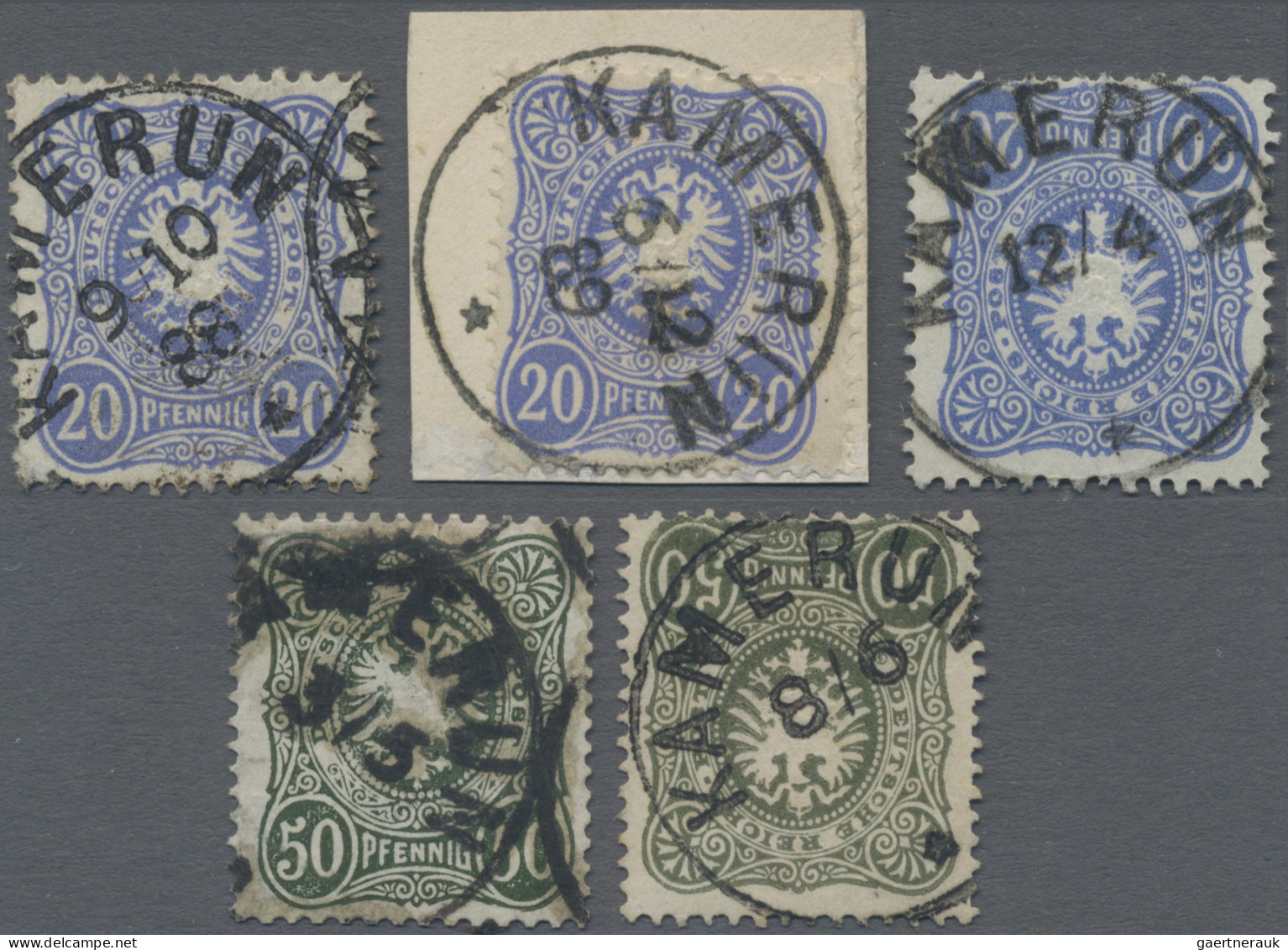 Deutsche Kolonien - Kamerun-Vorläufer: 1888, Pfennig-Ausgabe, 20 Pfg., Drei Einz - Kamerun