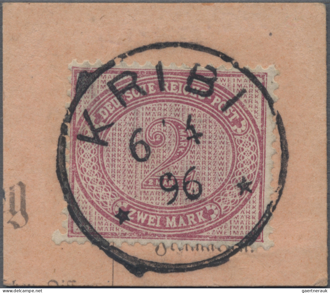 Deutsche Kolonien - Kamerun-Vorläufer: 1896, 2 Mk., Auf Paketkartenbriefstück, S - Kameroen