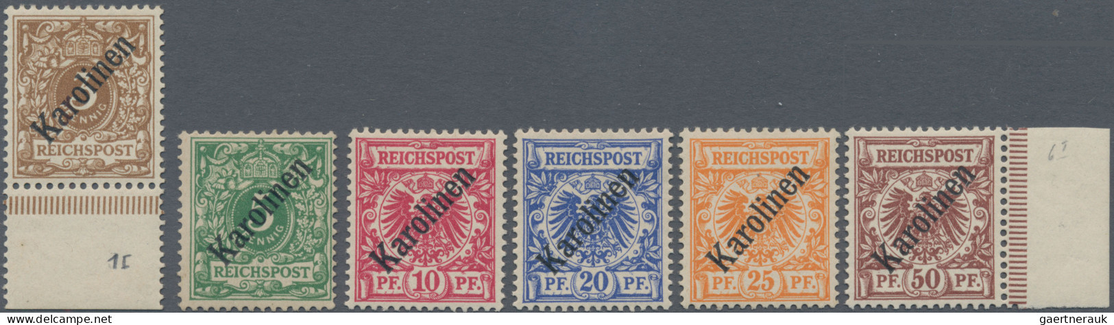 Deutsche Kolonien - Karolinen: 1899, 3 Pfg. - 50 Pfg., Diagonaler Aufdruck, Sind - Carolines