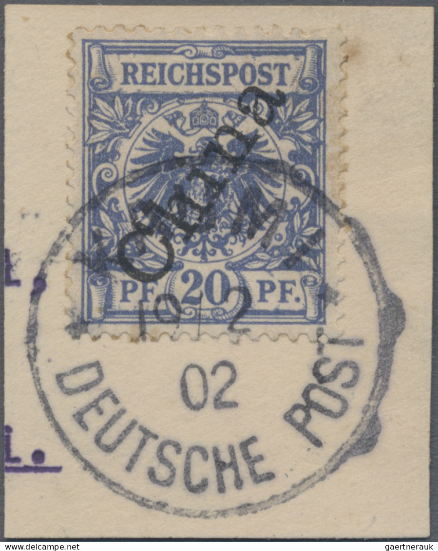 Deutsche Kolonien - Kiautschou - Mitläufer: China, Steiler Aufdruck, 20 Pfg., Br - Kiautschou