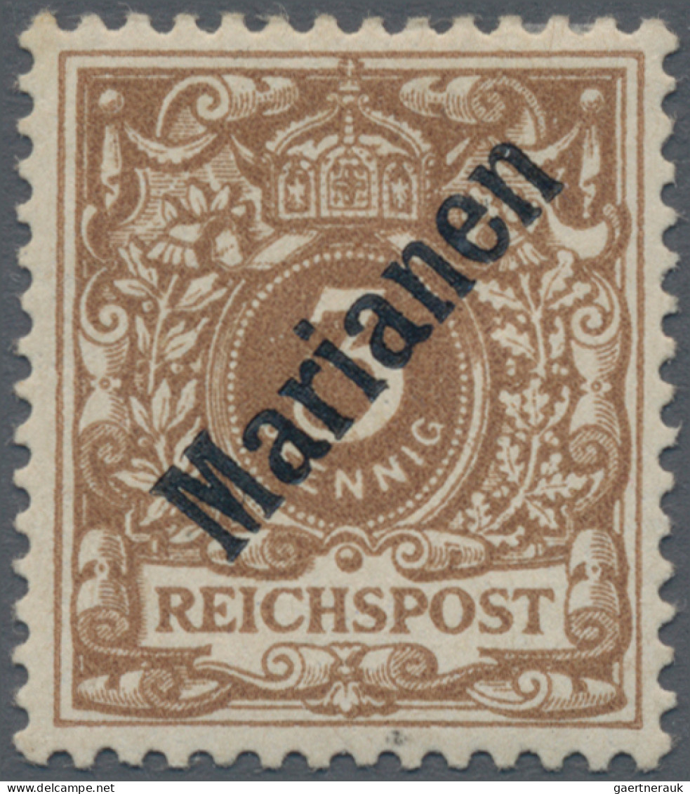 Deutsche Kolonien - Marianen: 1899, 3 Pfg. Mit Diagonalem Aufdruck, Lebhaftorang - Mariannes