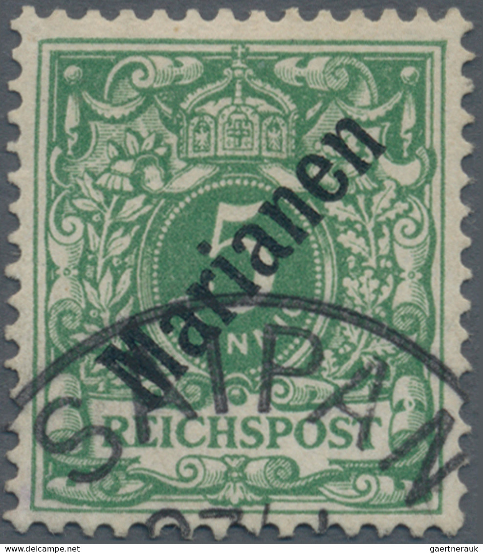 Deutsche Kolonien - Marianen: 1899, 5 Pfg. Mit Diagonalem Aufdruck, (lebhaft)opa - Marianen