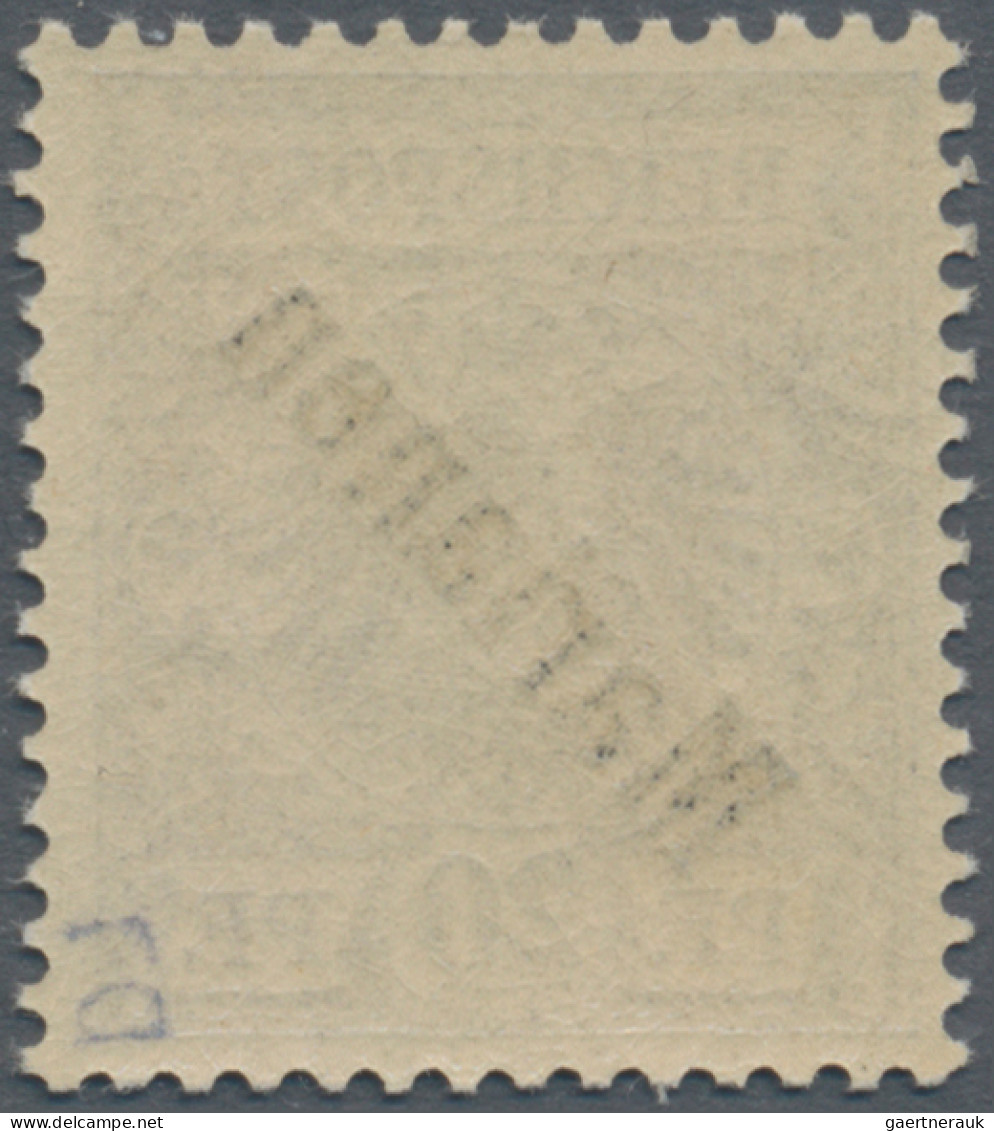 Deutsche Kolonien - Marianen: 1899, 20 Pfg. Mit Diagonalem Aufdruck, Violettultr - Marianen