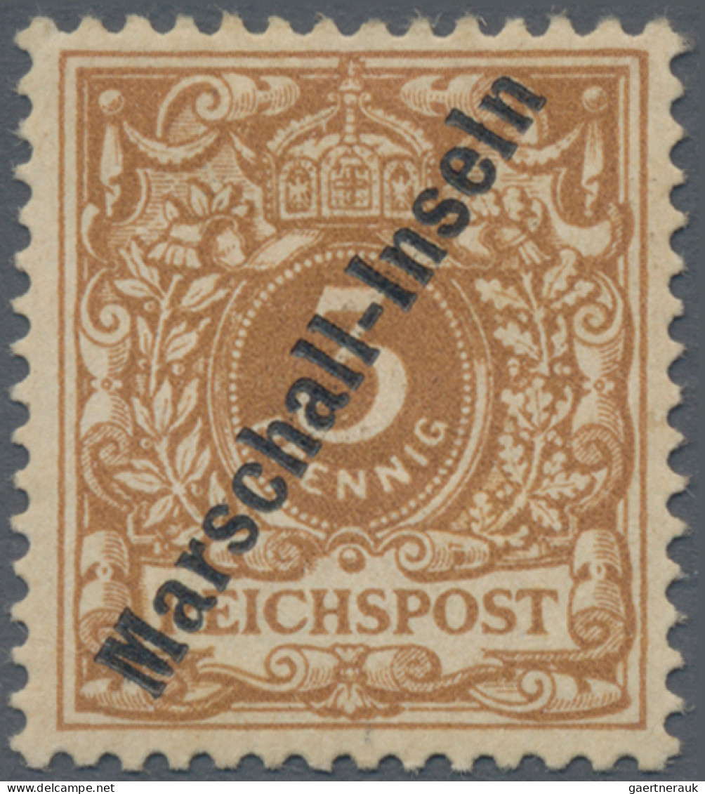 Deutsche Kolonien - Marshall-Inseln: 1899, 3 Pfg. Jaluit-Ausgabe Hellockerbraun, - Marshall-Inseln