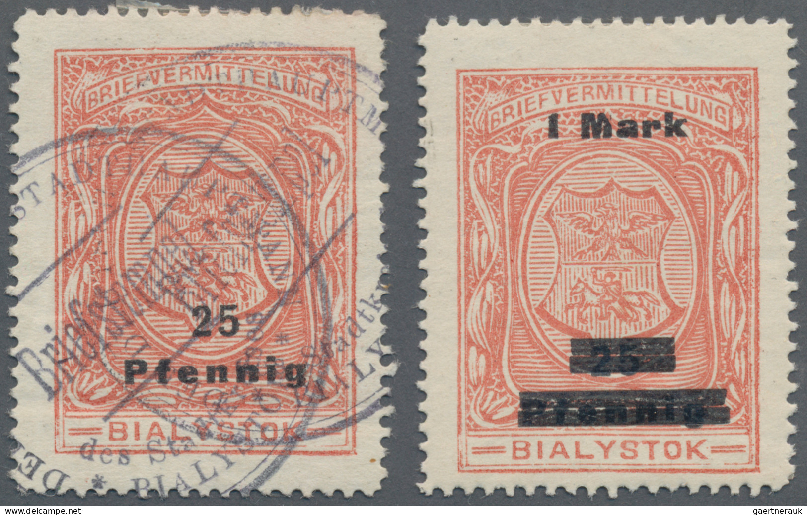 Deutsche Besetzung I. WK: Postgebiet Ober. Ost - Bialystok: 1916, Briefvermittlu - Bezetting 1914-18