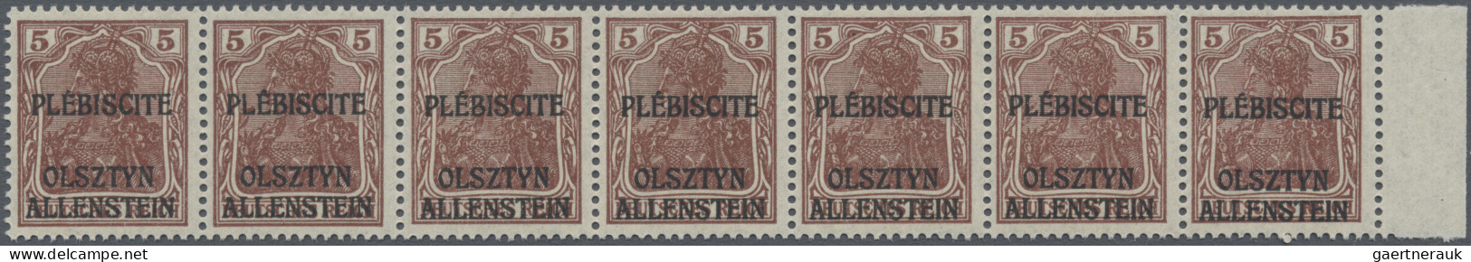 Deutsche Abstimmungsgebiete: Allenstein: 1920, Germania 5 Pfg. Braun, Nicht Vera - Sonstige & Ohne Zuordnung