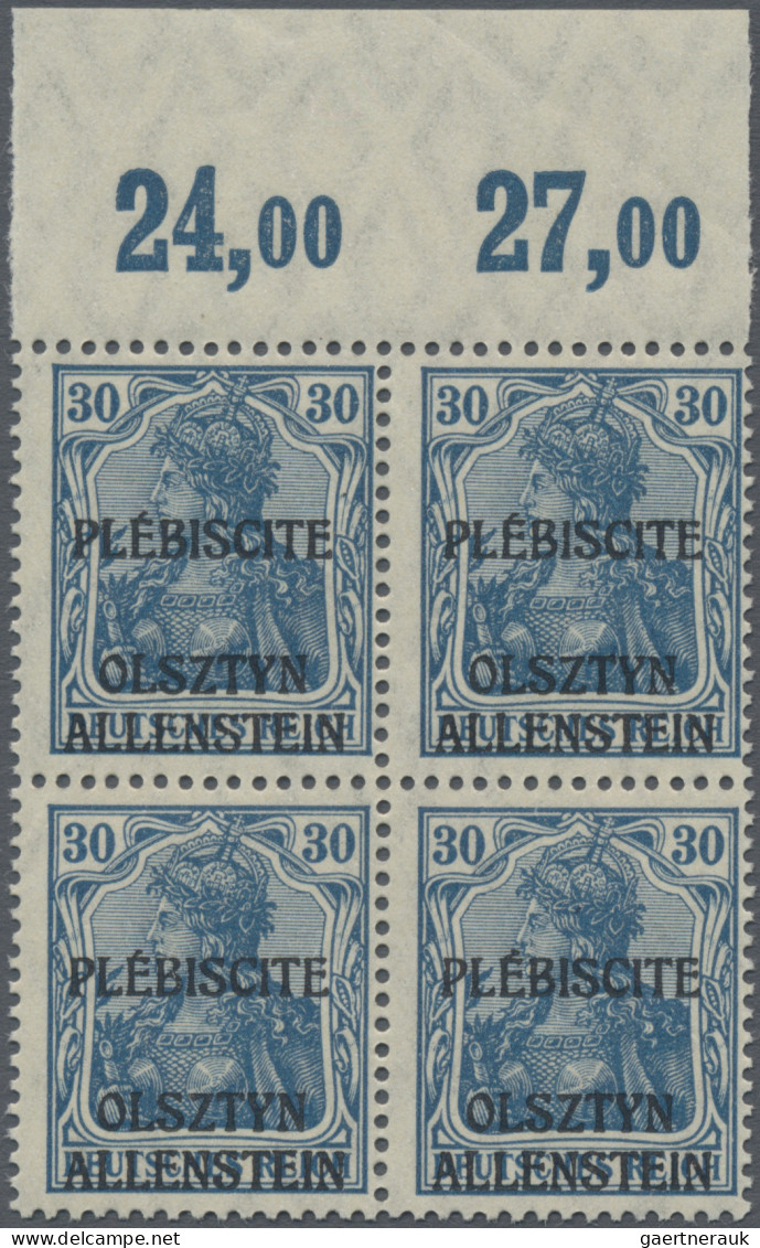 Deutsche Abstimmungsgebiete: Allenstein: 1920, Germania 30 Pfg. Dunkelpreußischb - Sonstige & Ohne Zuordnung