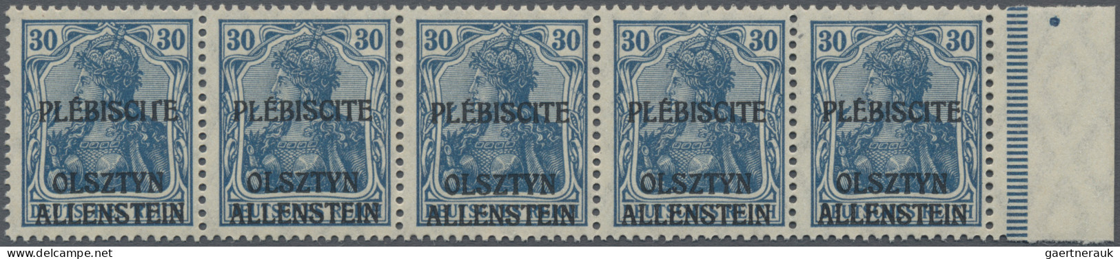 Deutsche Abstimmungsgebiete: Allenstein: 1920, Germania 30 Pfg. Dunkelpreußischb - Other & Unclassified