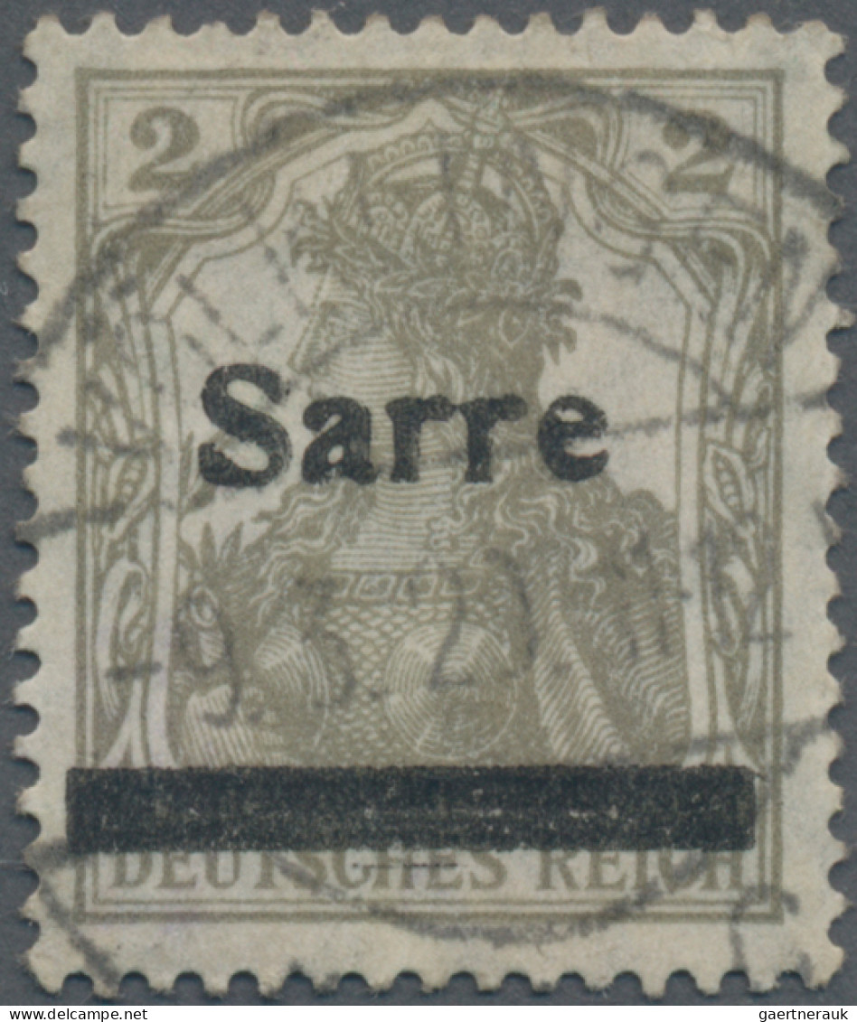 Deutsche Abstimmungsgebiete: Saargebiet: 1920 2 (Pf) Gelbgrau Mit Aufdruck In Ty - Used Stamps