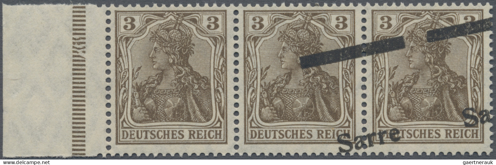 Deutsche Abstimmungsgebiete: Saargebiet: 1920, Germania Sarre 3 Pf. Dunkelockerb - Neufs