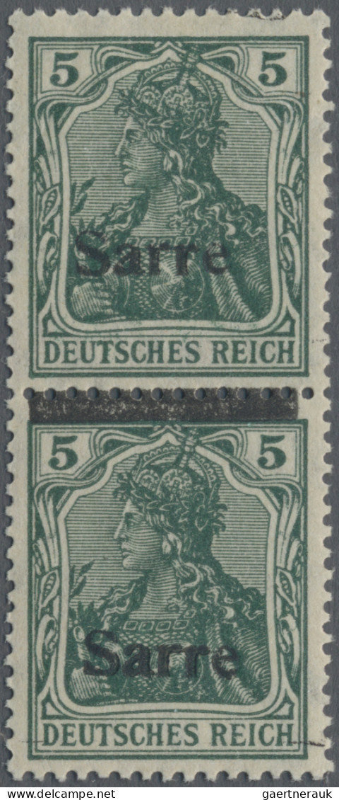 Deutsche Abstimmungsgebiete: Saargebiet: 1920, Germania 5 Pfg Schwärzlichbräunli - Unused Stamps