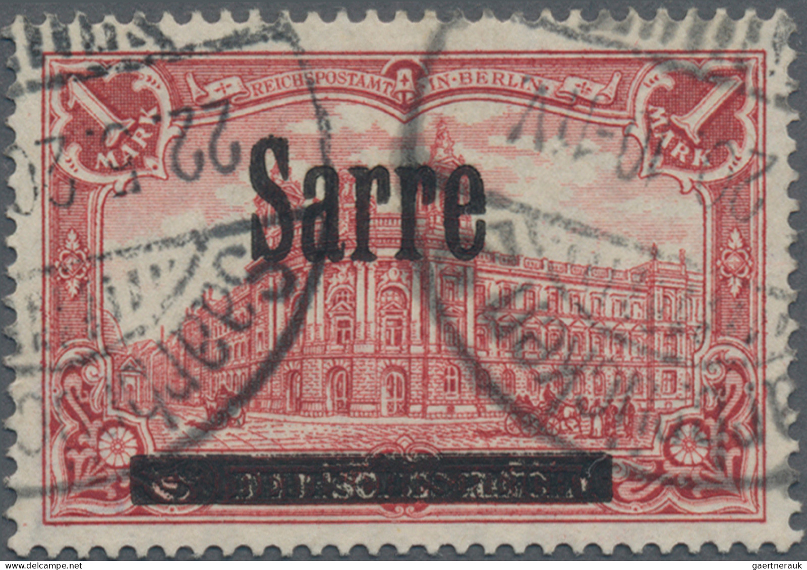 Deutsche Abstimmungsgebiete: Saargebiet: 1920 1 M. Karminrot Mit 26:17 Zähnungsl - Used Stamps