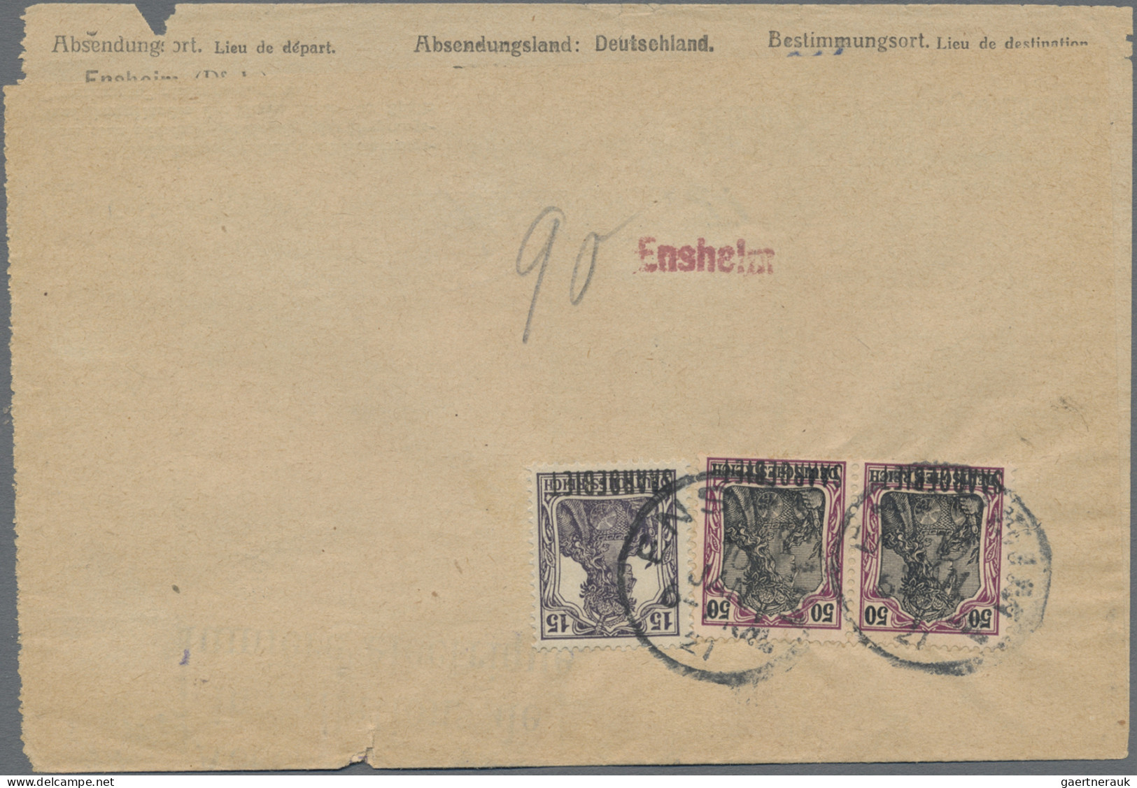 Deutsche Abstimmungsgebiete: Saargebiet: 1921, Zwei Frankierte Zollinhaltserklär - Lettres & Documents