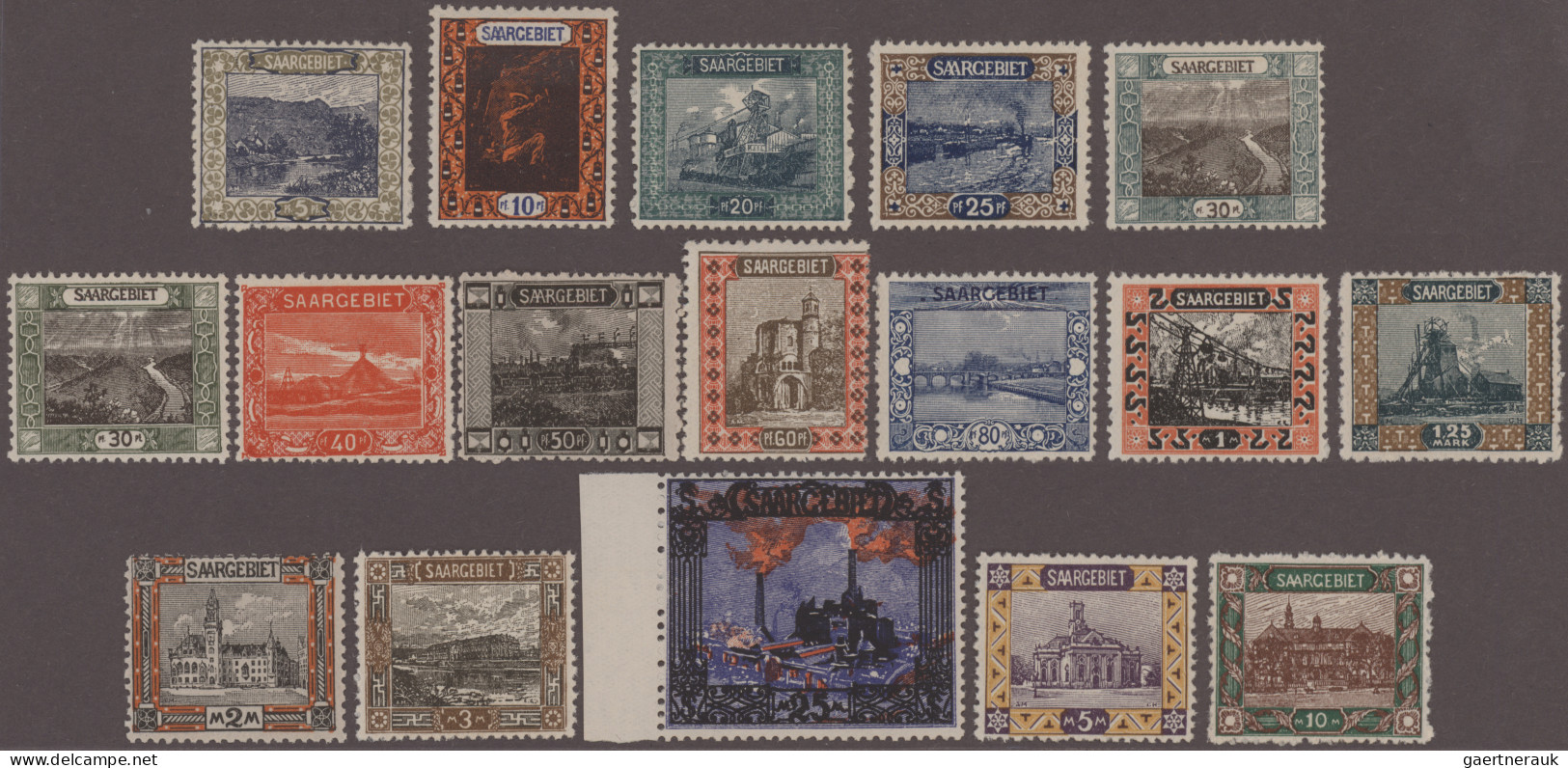 Deutsche Abstimmungsgebiete: Saargebiet: 1921 - 1932, Landschaftsbilder (I), 17 - Unused Stamps