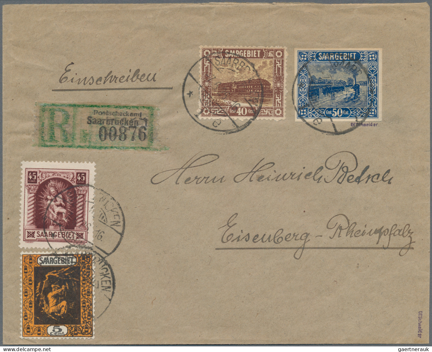 Deutsche Abstimmungsgebiete: Saargebiet: 1922, 50 C Landschaftsbilder, UNGEZÄHNT - Lettres & Documents