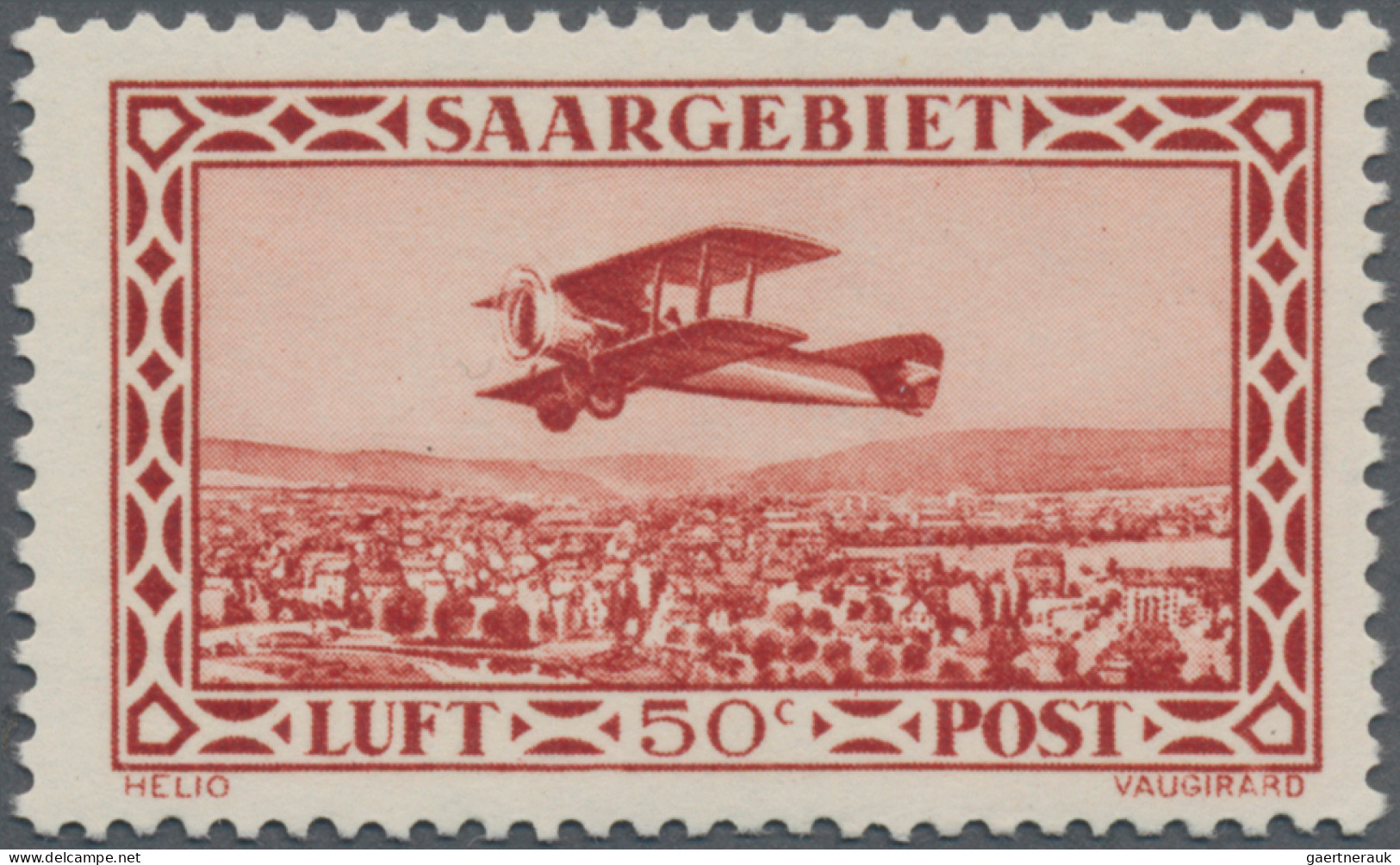 Deutsche Abstimmungsgebiete: Saargebiet: 1928/1934 Flugpost 50 C. Dunkelbräunlic - Neufs