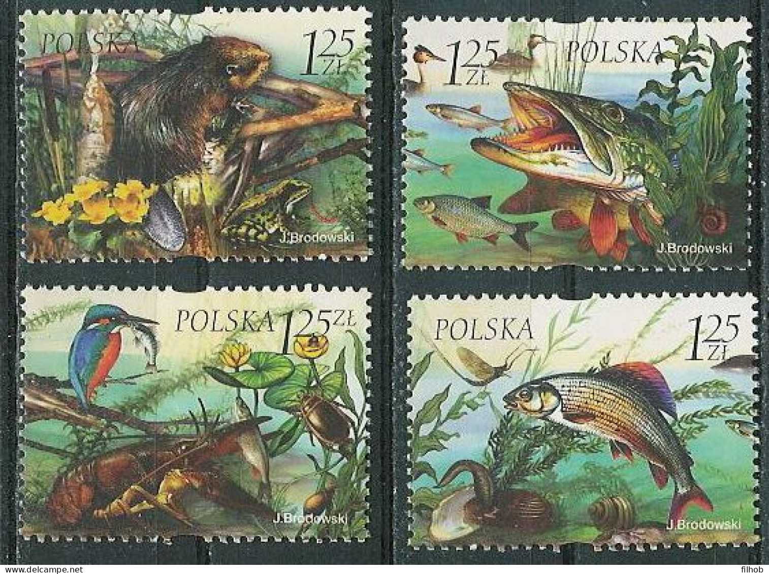 Poland Stamps MNH ZC.3951-54: Fauna And Flora Of Waters - Ungebraucht