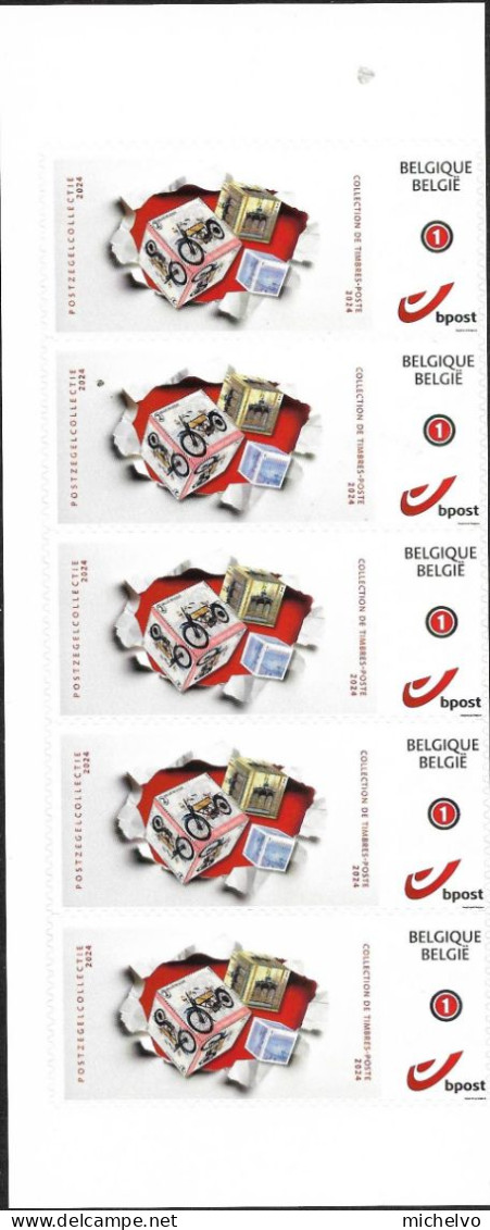 Belg 2024 - Mystamp (collection 2024) ** - Autocollant - Bande De 5 Timbres - Unused Stamps