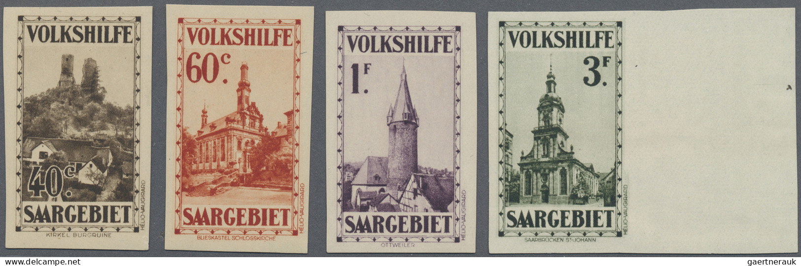 Deutsche Abstimmungsgebiete: Saargebiet: 1932, Volkshilfe, 40c, 60 C,1 Fr Und 3 - Unused Stamps