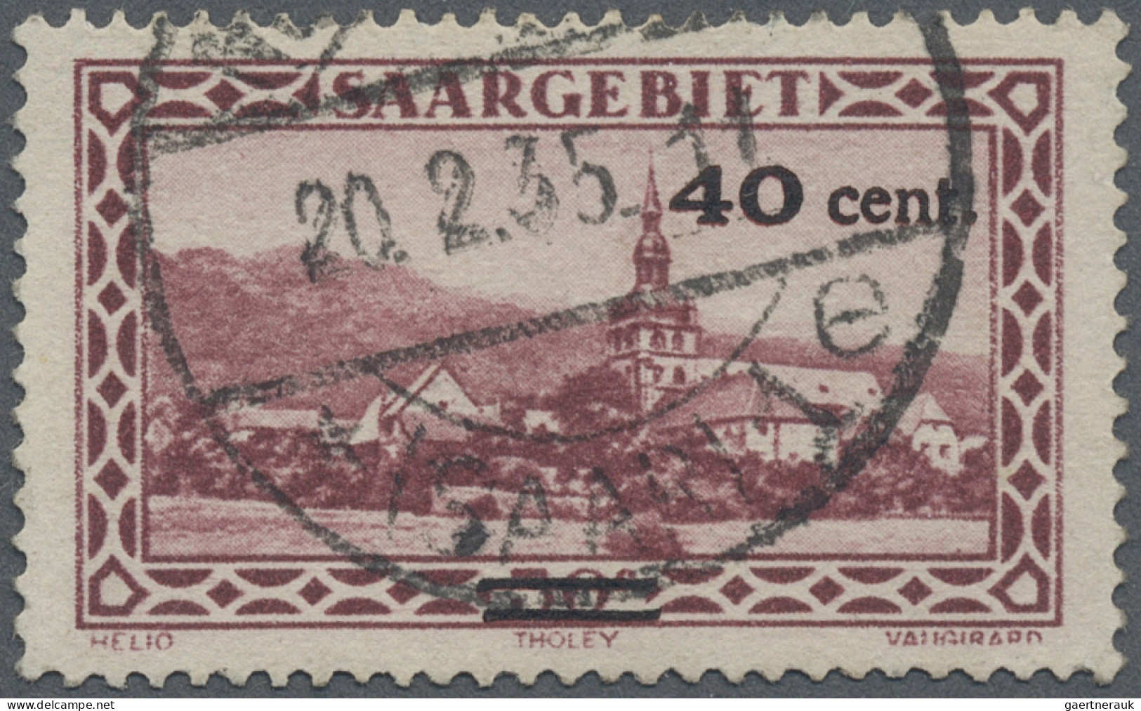 Deutsche Abstimmungsgebiete: Saargebiet: 1934 Aushilfsausgabe 40 C. Auf 50 C. Mi - Used Stamps