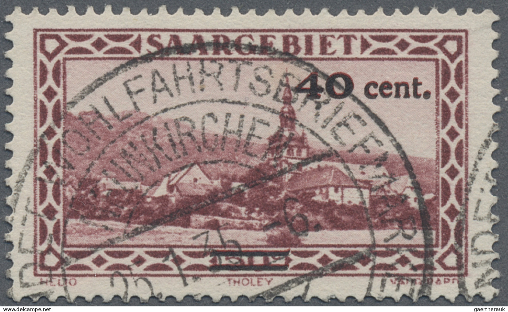 Deutsche Abstimmungsgebiete: Saargebiet: 1934, 40 C./50 C. Dunkelrotkarmin, Abar - Used Stamps