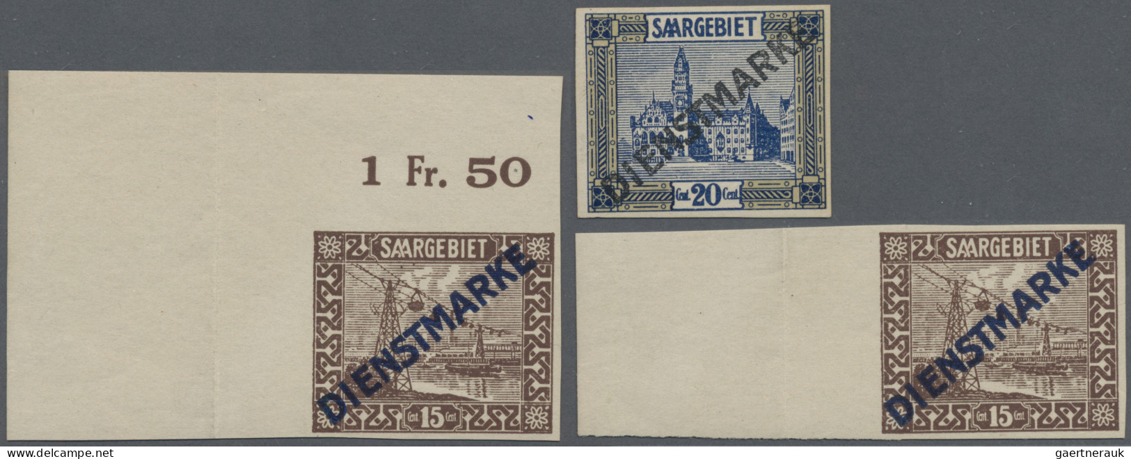 Deutsche Abstimmungsgebiete: Saargebiet - Dienstmarken: 1922, Freimarken 15 C Mi - Dienstmarken