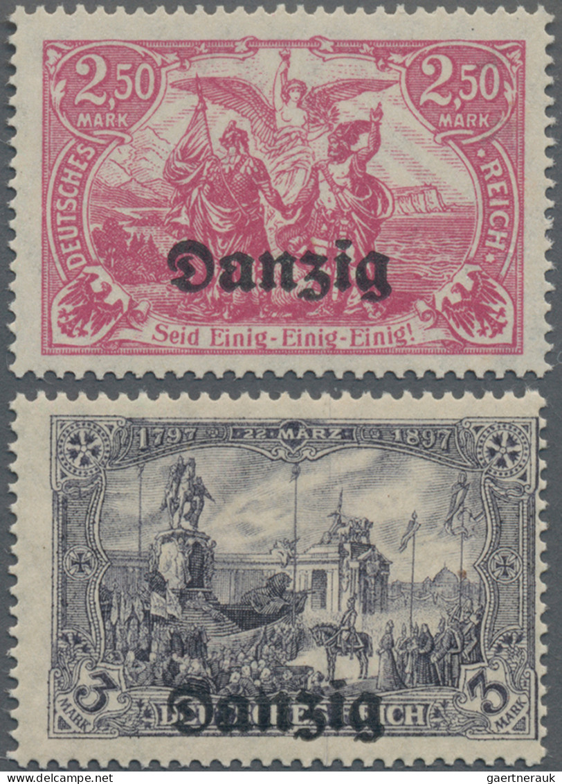 Danzig: 1920 Zwei Seltene Farbnuancen Postfrisch, Mit 2,50 M. In ROSAKARMIN (gep - Sonstige & Ohne Zuordnung