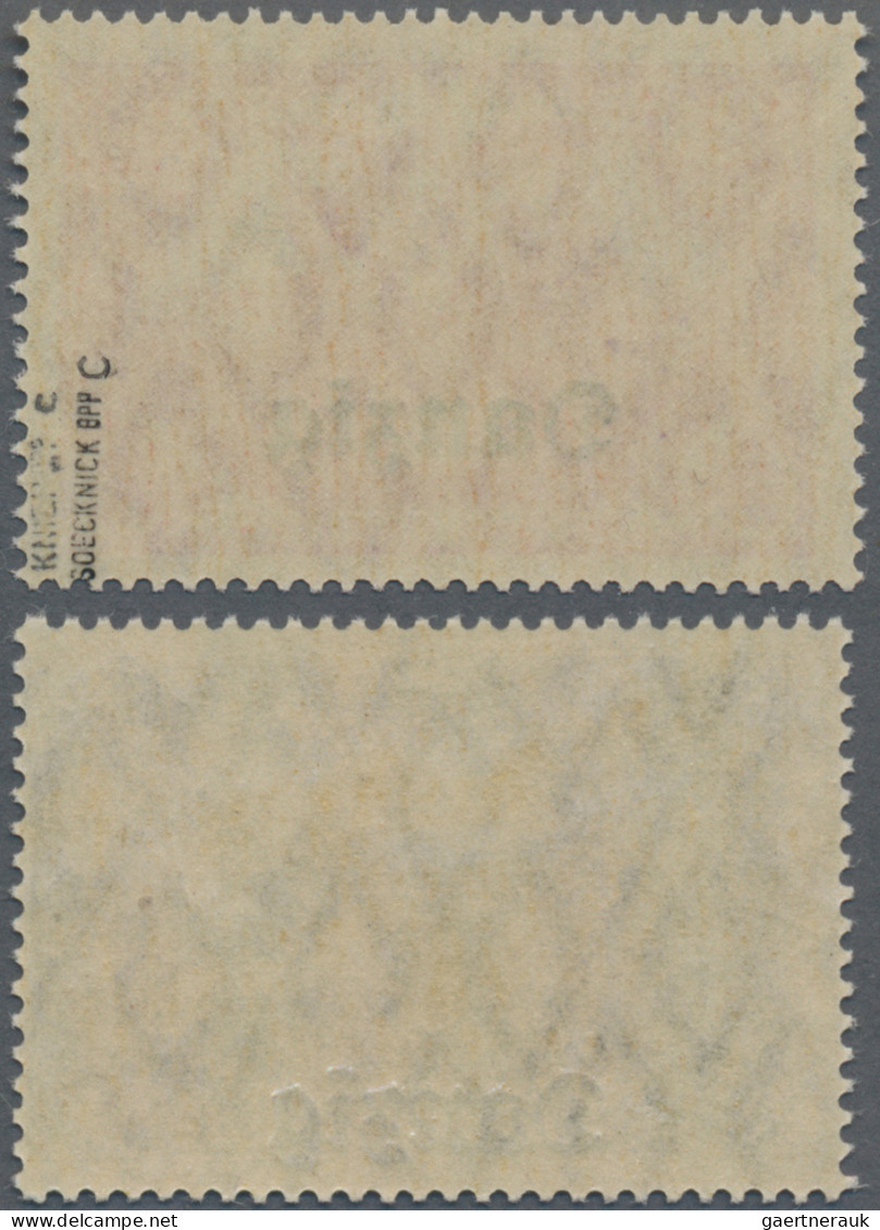 Danzig: 1920 Zwei Seltene Farbnuancen Postfrisch, Mit 2,50 M. In ROSAKARMIN (gep - Other & Unclassified