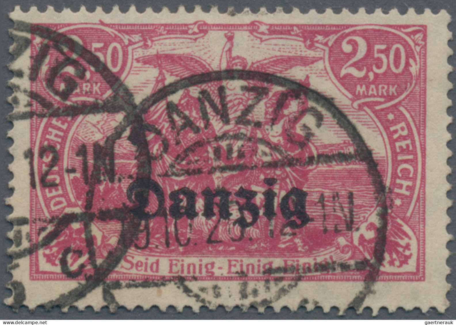 Danzig: 1920, Freimarke 2,50 M. In Der Seltenen Farbe ROTKARMIN Mit Zeitgerechte - Autres & Non Classés