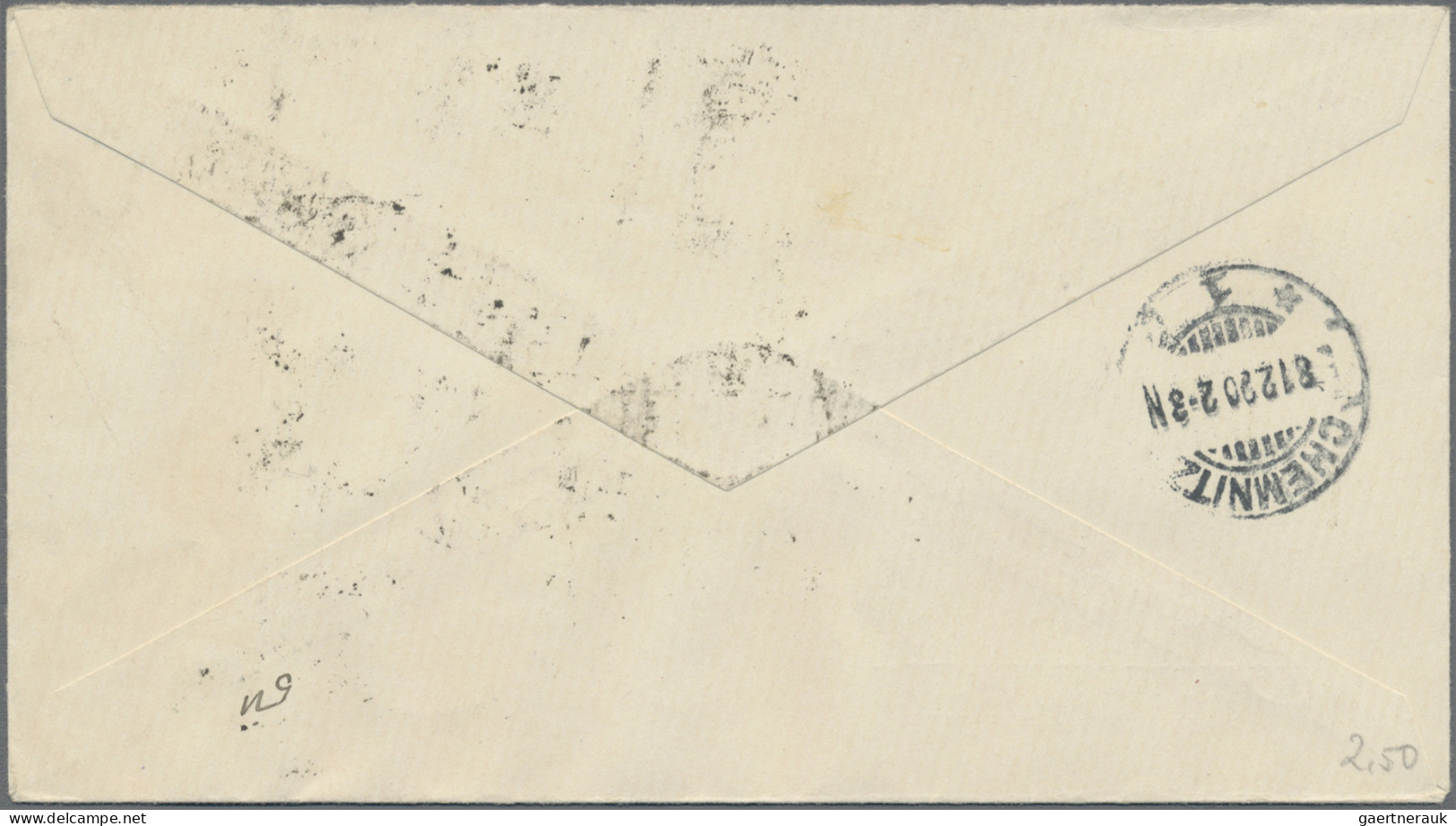 Danzig: 1920, 5 Mark Grünschwarz/karmin Im Senkrechten Eckrandpaar Rechts Oben A - Other & Unclassified