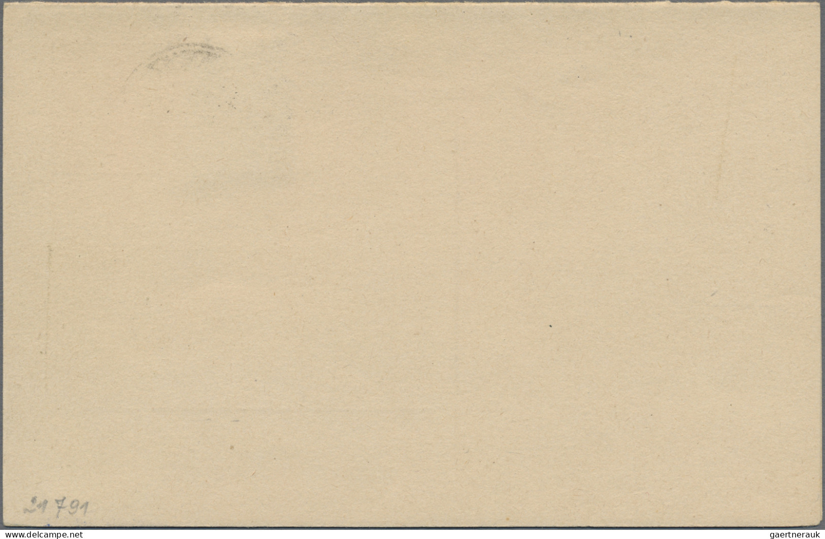 Danzig - Ganzsachen: 1920, Vorläufer, Doppelkarte 7½ Pfg. Germania, Frageteil Mi - Other & Unclassified
