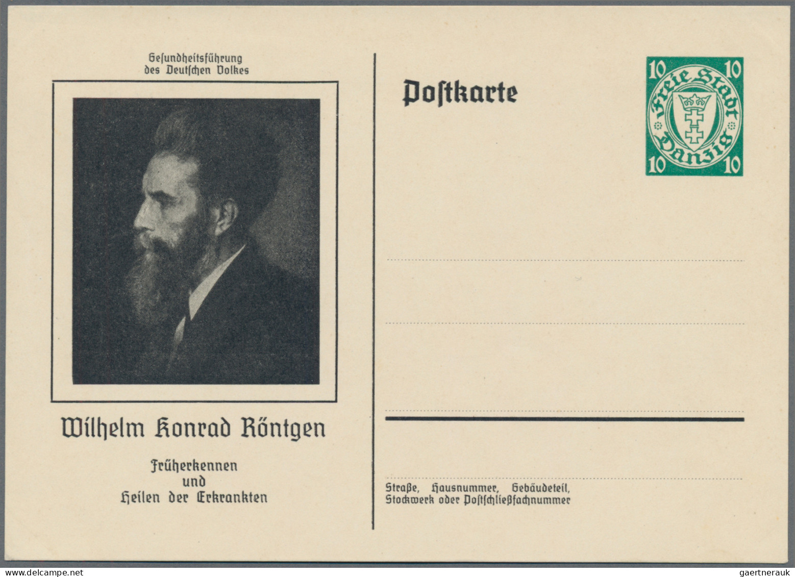 Danzig - Ganzsachen: 1939, Sonderpostkarte 10 Pfg. Anläßlich Des Ärzte- Und Natu - Other & Unclassified