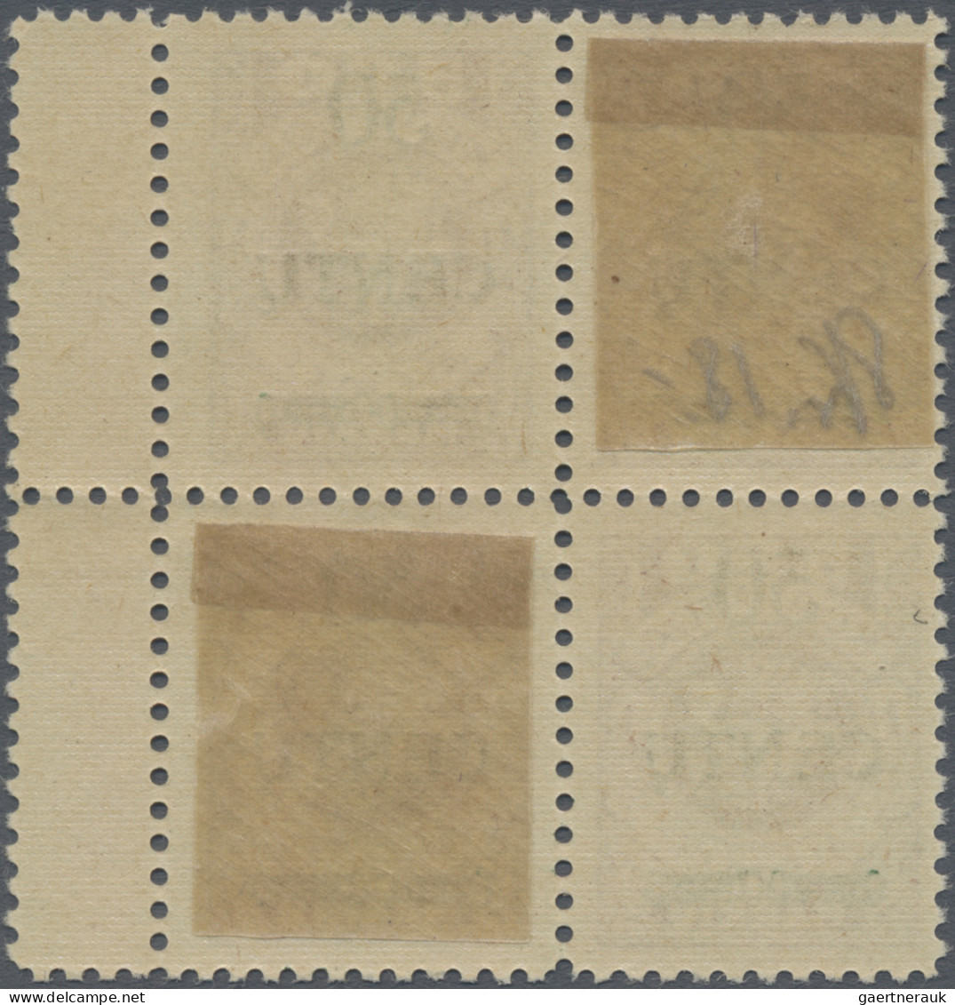 Memel: 1923, 50 C. A. 500 M., Viererblock Mit Rechts Anliegendem Zwischensteg, A - Memelgebiet 1923