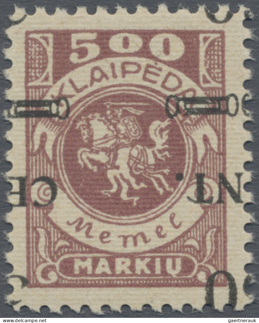 Memel: 1923, 30 C Auf 500 M. Graulila, Mit Kopfstehendem, Typisch Markant Versch - Memel (Klaïpeda) 1923
