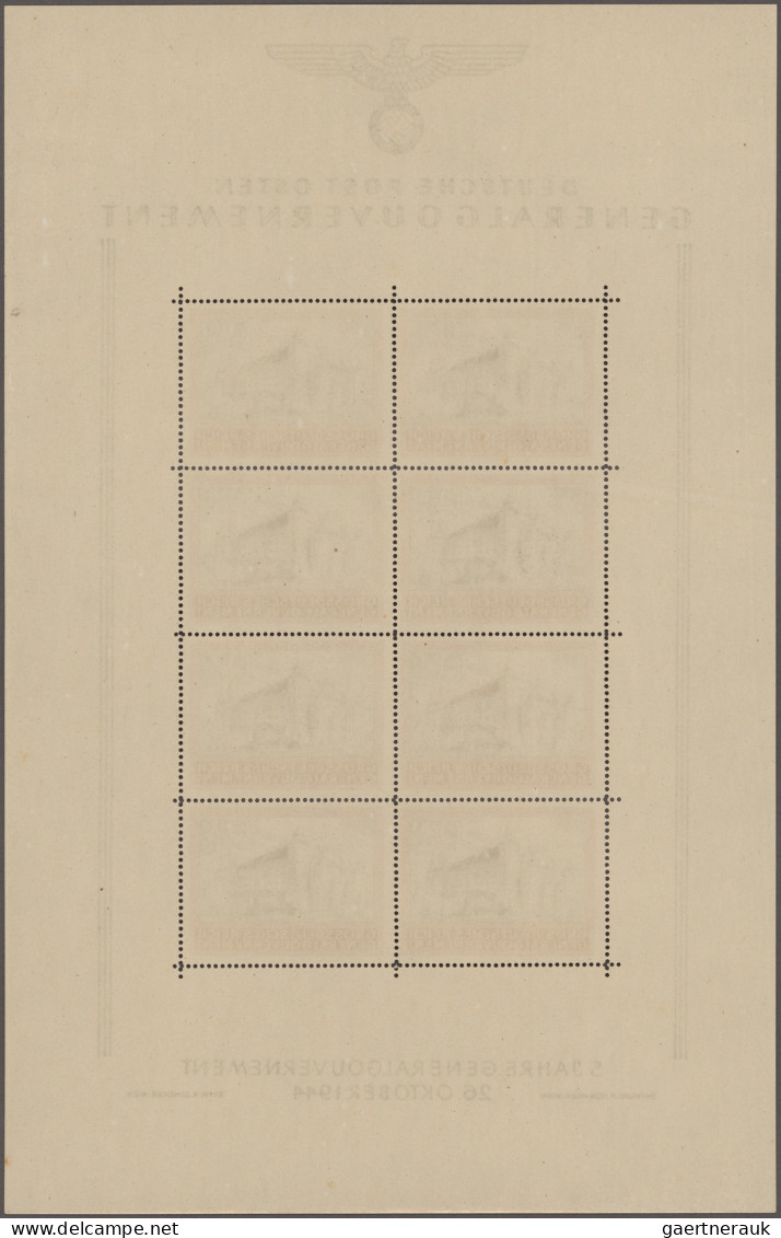 Dt. Besetzung II WK - Generalgouvernement: 1944 'Burg Von Krakau' 10+10 Zl, Zwei - Besetzungen 1938-45