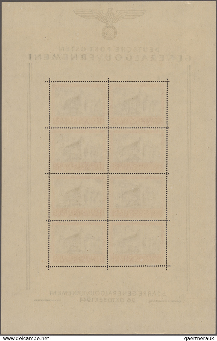 Dt. Besetzung II WK - Generalgouvernement: 1944 'Burg Von Krakau' 10+10 Zl, Zwei - Occupation 1938-45