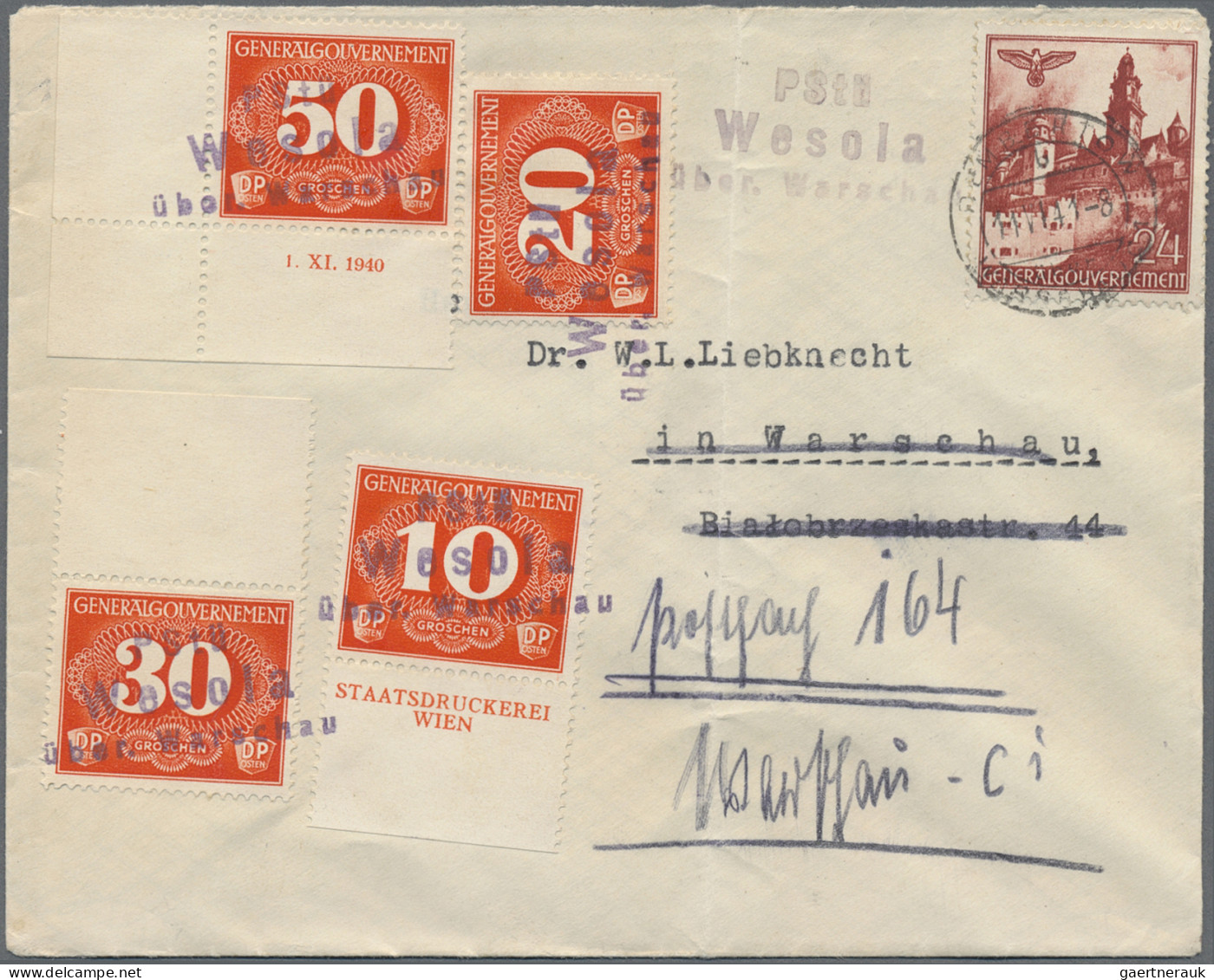 Dt. Besetzung II WK - Generalgouvernement - Zustellungsmarken: 1941 Kompletter S - Bezetting 1938-45