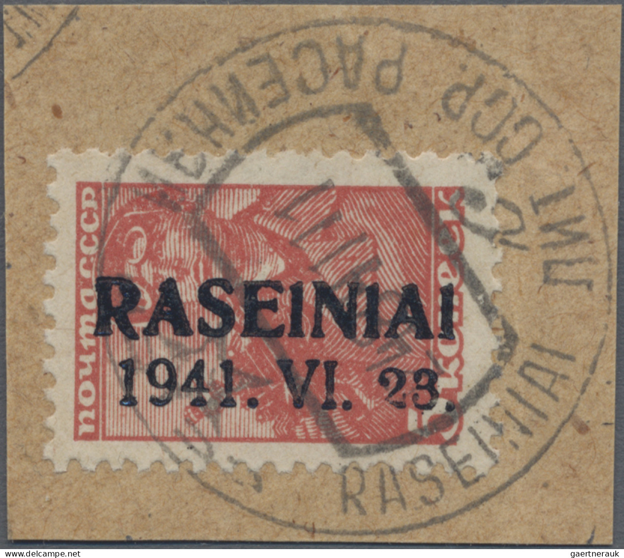 Dt. Besetzung II WK - Litauen - Rossingen (Raseiniai): 1941, 5 K Lebhaftbräunlic - Besetzungen 1938-45