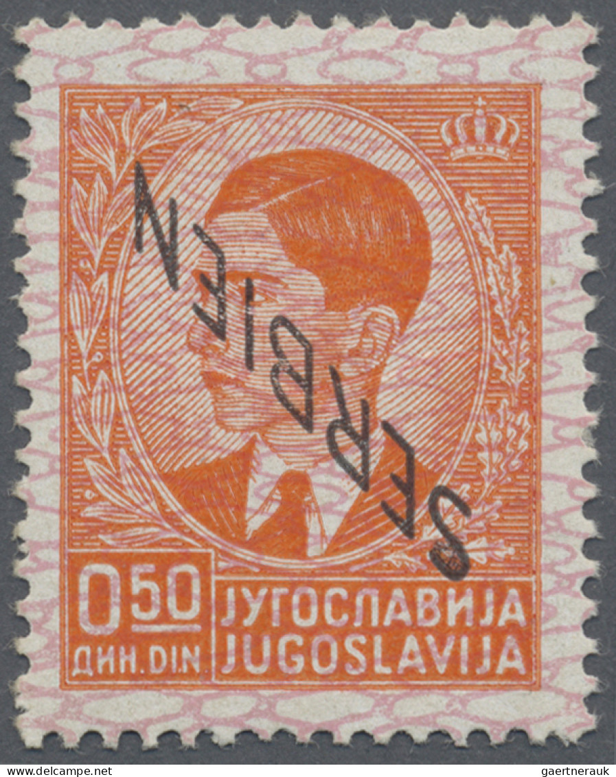 Dt. Besetzung II WK - Serbien: 1941: 0.50 D Rotorange Mit KOPFSTEHENDEM AUFDRUCK - Bezetting 1938-45