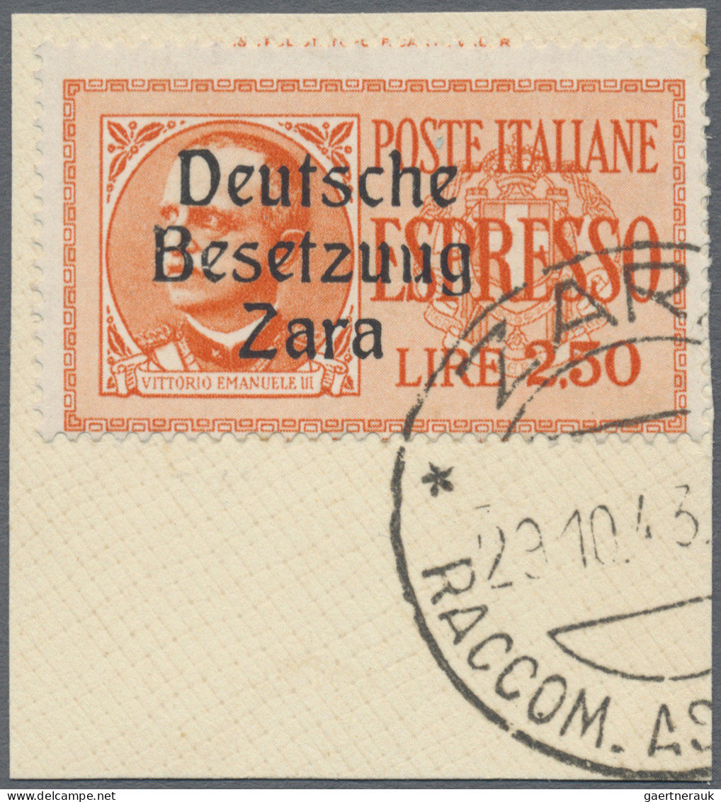 Dt. Besetzung II WK - Zara: 1943, 2,50 Lire Rotorange Eilmarke, Aufdruck Mit Set - Besetzungen 1938-45