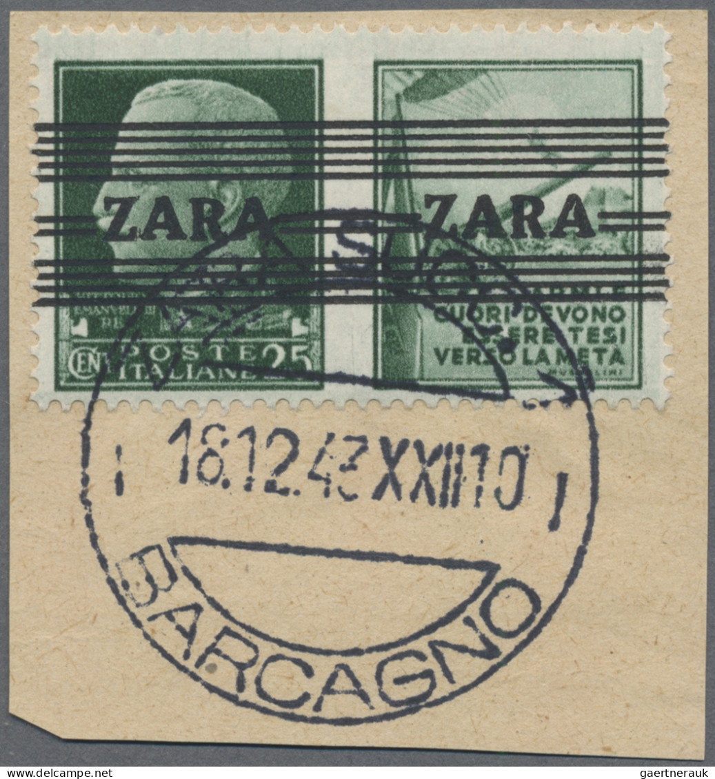 Dt. Besetzung II WK - Zara: 1943, Balkenaufdrucke, 25 C - 1.25 L, 11 Werte incl.