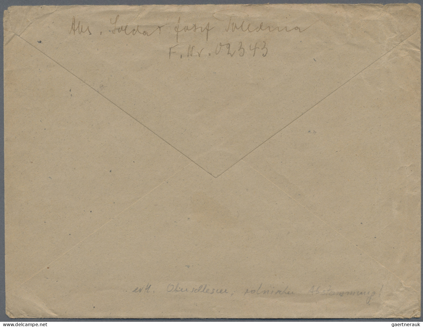 Feldpost 2. Weltkrieg: 1943. Polish Volunteer. Cover With Dienstsiegel Of FPN023 - Autres