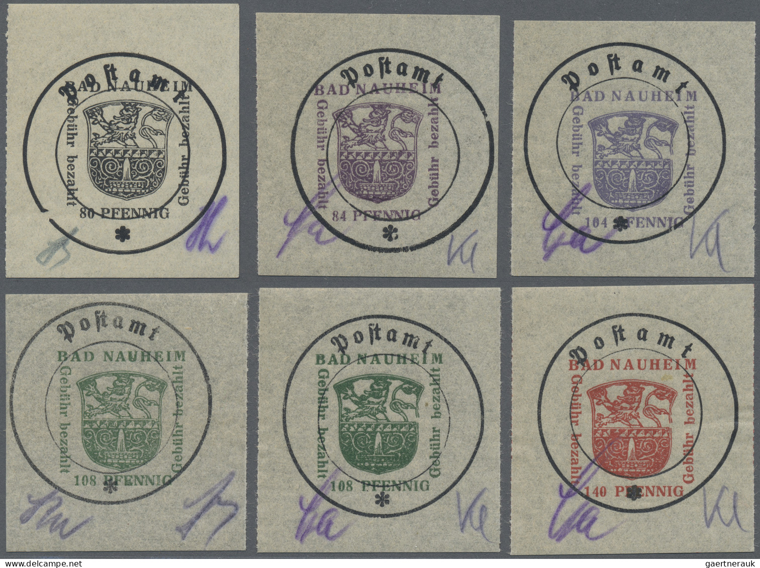 Deutsche Lokalausgaben Ab 1945: BAD NAUHEIM 1946: Postverschlußzettel Als Briefm - Autres & Non Classés