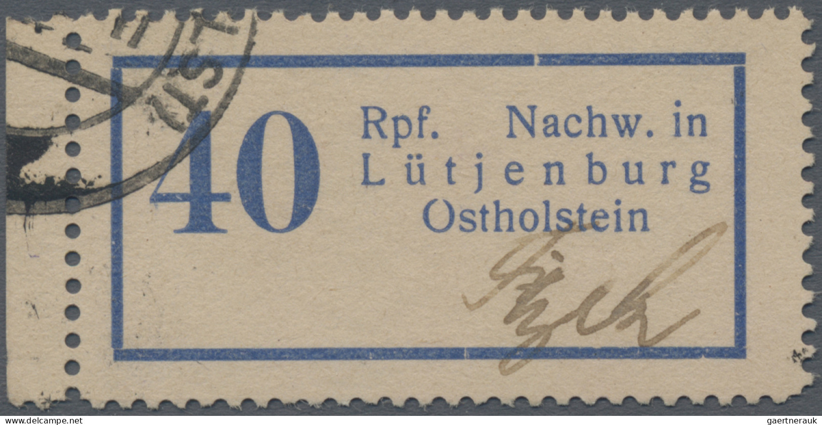 Deutsche Lokalausgaben Ab 1945: LÜTJENBURG 1945: 40 (Pf) Gebührenzettel Schwarzb - Sonstige & Ohne Zuordnung