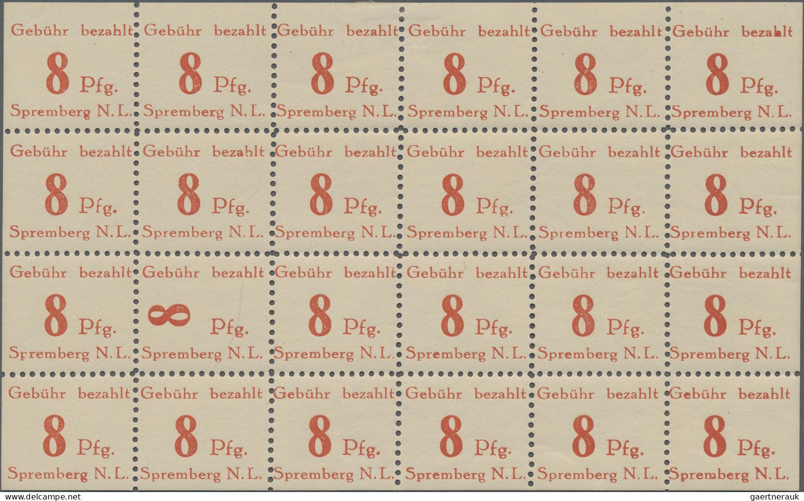 Deutsche Lokalausgaben Ab 1945: SPREMBERG 1945: 8 Pfg. Orangerot Im Kompletten P - Andere & Zonder Classificatie