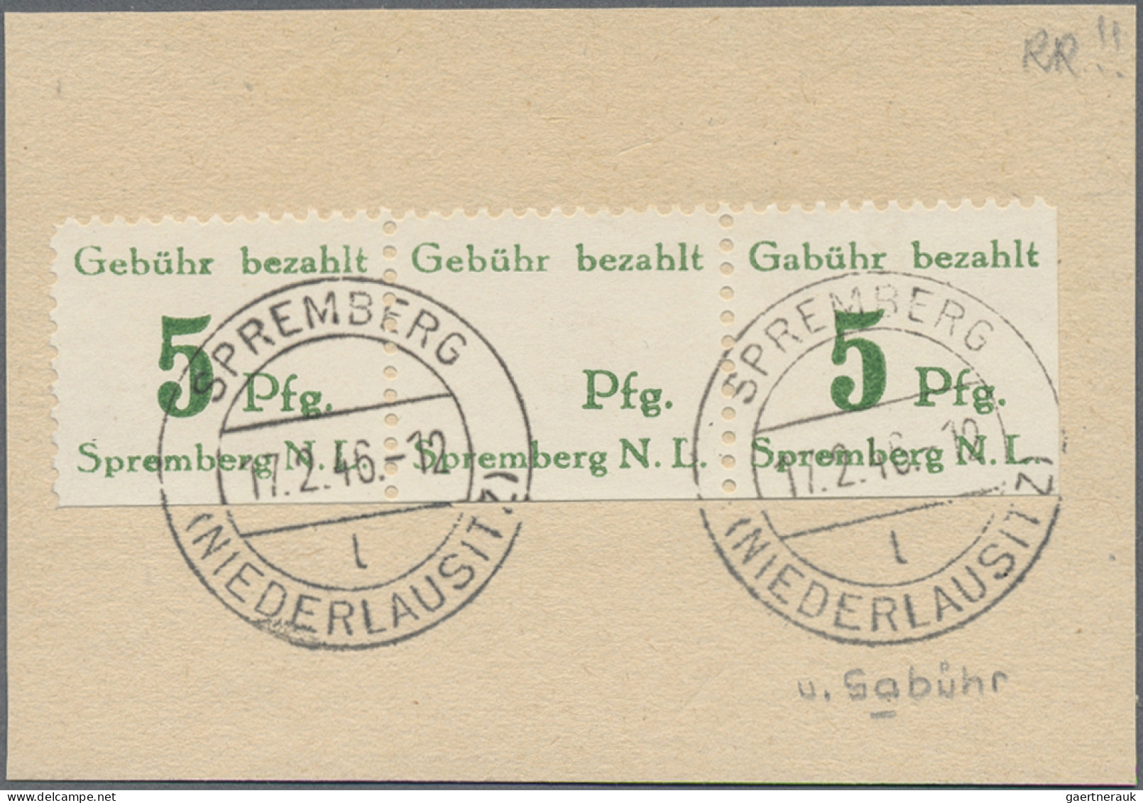 Deutsche Lokalausgaben Ab 1945: SPREMBERG, 1946: Freimarke 5 Pfg. Mit Fehlender - Autres & Non Classés