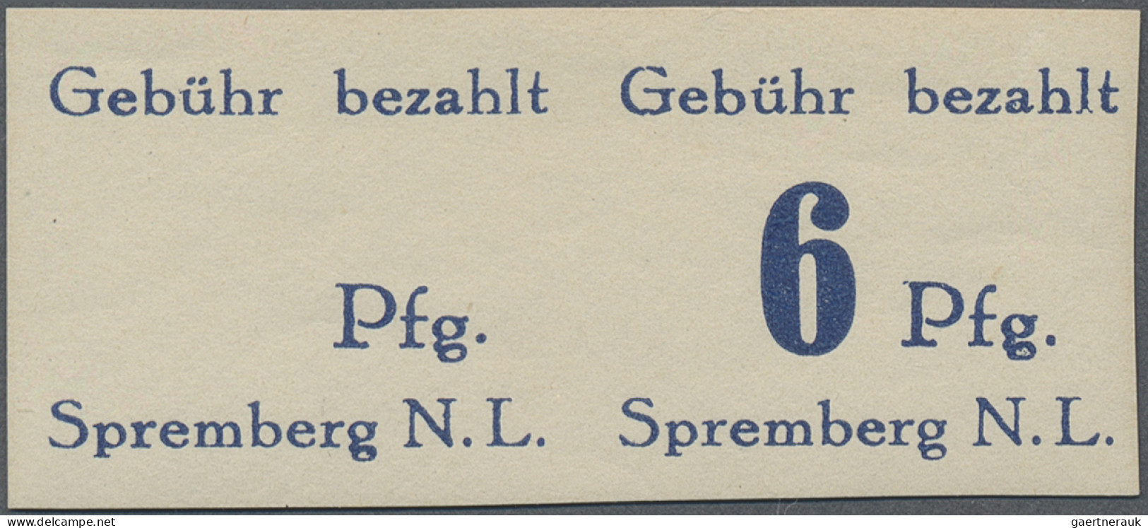 Deutsche Lokalausgaben Ab 1945: SPREMBERG, 1945: Gebührenzettel Mit Fehlender We - Sonstige & Ohne Zuordnung