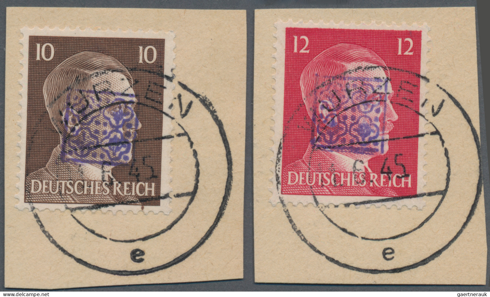 Deutsche Lokalausgaben Ab 1945: Wurzen, 1945: Freimarken Hitler-Kopf 10 Pf Dunke - Other & Unclassified