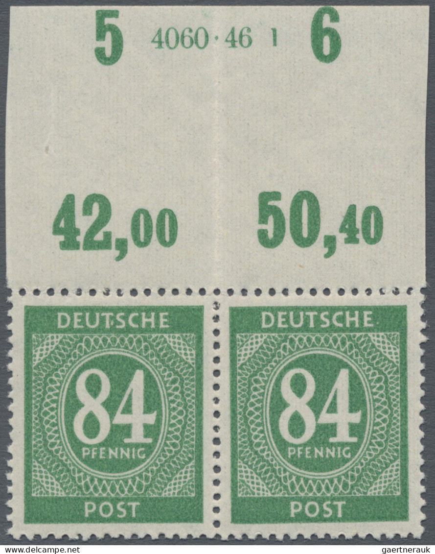 Alliierte Besetzung - Gemeinschaftsausgaben: 1946, 84 Pf Ziffer, Smaragdgrün, Im - Other & Unclassified