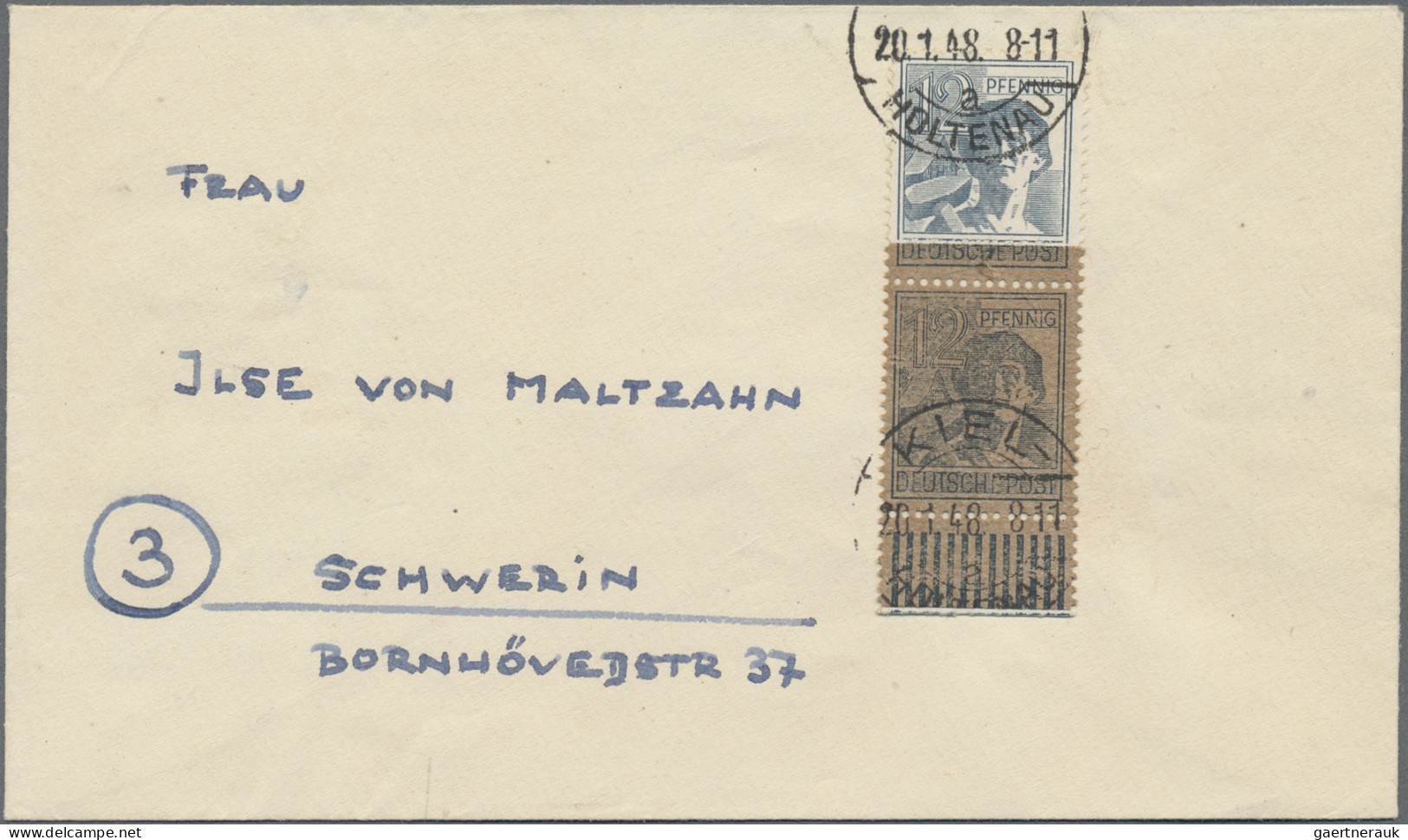 Alliierte Besetzung - Gemeinschaftsausgaben: 1947, Arbeiter 12 Pfg. Grau In Senk - Sonstige & Ohne Zuordnung